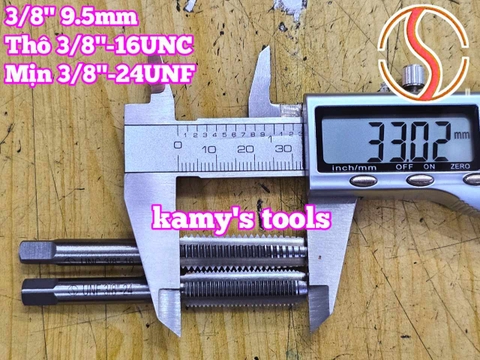 Bộ taro hệ inch tạo ren trong 3/8 inch (9.5mm) Shanghai bước ren thô và mịn 3/8-16 UNC 3/8-24 UNF