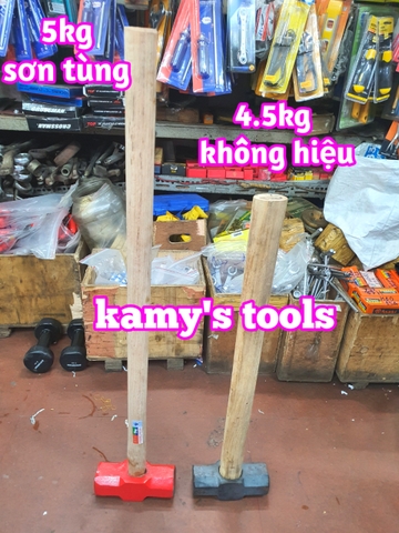 Búa thép đầu lục giác cán gỗ Sơn Tùng việt nam 4.5kg và 5kg (lẻ 1 cây)