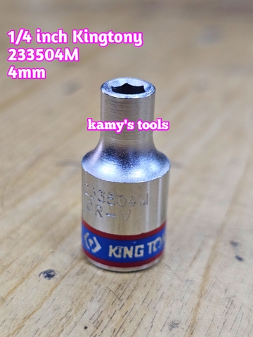 Tuýp trắng ngắn 1/4 inch kingtony 4-14mm model 2335 cỡ 4mm 4.5mm 5mm 6mm 7mm 8mm 9mm 10mm 11mm 12mm 13mm 14mm