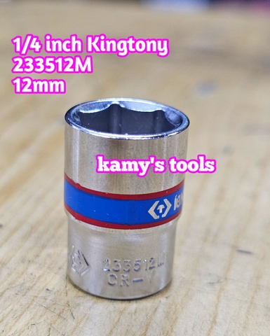 Tuýp trắng ngắn 1/4 inch kingtony 4-14mm model 2335 cỡ 4mm 4.5mm 5mm 6mm 7mm 8mm 9mm 10mm 11mm 12mm 13mm 14mm