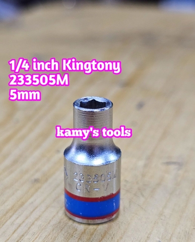 Tuýp trắng ngắn 1/4 inch kingtony 4-14mm model 2335 cỡ 4mm 4.5mm 5mm 6mm 7mm 8mm 9mm 10mm 11mm 12mm 13mm 14mm