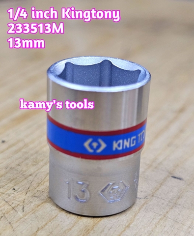 Tuýp trắng ngắn 1/4 inch kingtony 4-14mm model 2335 cỡ 4mm 4.5mm 5mm 6mm 7mm 8mm 9mm 10mm 11mm 12mm 13mm 14mm