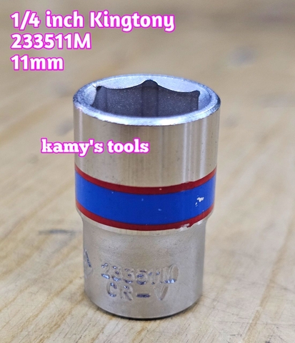 Tuýp trắng ngắn 1/4 inch kingtony 4-14mm model 2335 cỡ 4mm 4.5mm 5mm 6mm 7mm 8mm 9mm 10mm 11mm 12mm 13mm 14mm