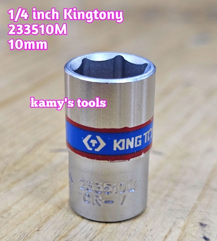 Tuýp trắng ngắn 1/4 inch kingtony 4-14mm model 2335 cỡ 4mm 4.5mm 5mm 6mm 7mm 8mm 9mm 10mm 11mm 12mm 13mm 14mm