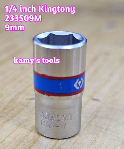 Tuýp trắng ngắn 1/4 inch kingtony 4-14mm model 2335 cỡ 4mm 4.5mm 5mm 6mm 7mm 8mm 9mm 10mm 11mm 12mm 13mm 14mm