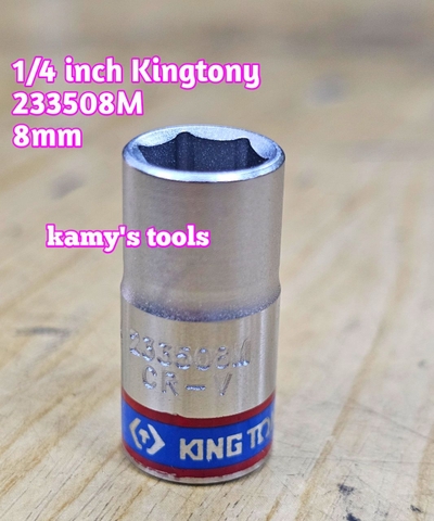 Tuýp trắng ngắn 1/4 inch kingtony 4-14mm model 2335 cỡ 4mm 4.5mm 5mm 6mm 7mm 8mm 9mm 10mm 11mm 12mm 13mm 14mm