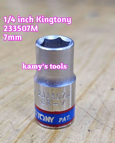 Tuýp trắng ngắn 1/4 inch kingtony 4-14mm model 2335 cỡ 4mm 4.5mm 5mm 6mm 7mm 8mm 9mm 10mm 11mm 12mm 13mm 14mm