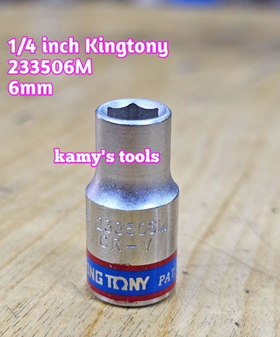 Tuýp trắng ngắn 1/4 inch kingtony 4-14mm model 2335 cỡ 4mm 4.5mm 5mm 6mm 7mm 8mm 9mm 10mm 11mm 12mm 13mm 14mm