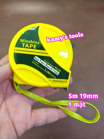 Thước Kéo 5m Bản 25mm Winshine Kéo Không Gãy (Thước Kéo 5m, Thước Rút 5m, Thước Cuốn 5m)