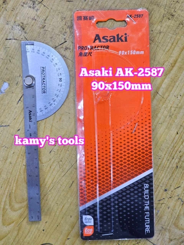 Thước đo góc 180 dộ 90x150mm Asaki AK-2587