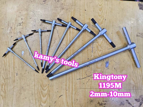 Lục giác bằng cán chữ T trượt Kingtony 2mm 2.5mm 3mm 4mm 5mm 6mm 8mm 10mm 119502M 119525M 119503M 119504M 119505M 119506M 119508M 119510M