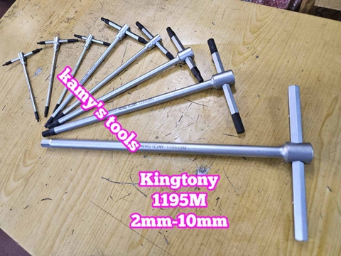 Lục giác bằng cán chữ T trượt Kingtony 2mm 2.5mm 3mm 4mm 5mm 6mm 8mm 10mm 119502M 119525M 119503M 119504M 119505M 119506M 119508M 119510M