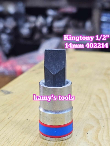 Đầu tuýp vít dẹp lỗ 1/2 inch Kingtony 8mm 10mm 12mm 14mm 16mm model 402208 402210 402212 402214 402216