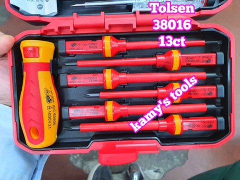 Bộ tua vít cách điện Tolsen 38016 bộ 13 món