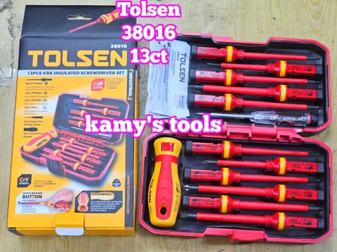 Bộ tua vít cách điện Tolsen 38016 bộ 13 món