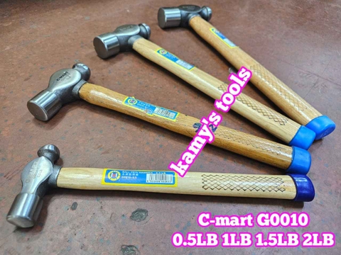 Búa đầu bi tròn thép cán gỗ 250g 500g 750g 1kg C-mart G0010-0.5 G0010-1 G0010-1.5 G0010-2