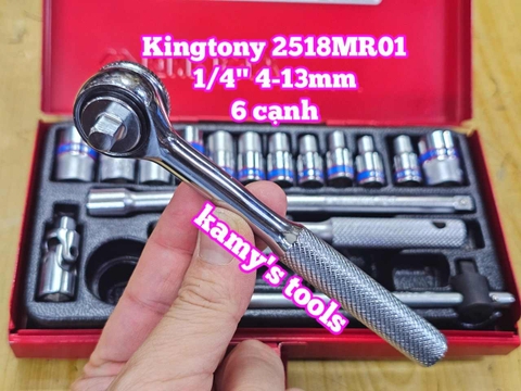 Bộ tuýp 1/4 inch kingtony 18 chi tiết model 2518MR01 4-13mm