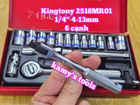 Bộ tuýp 1/4 inch kingtony 18 chi tiết model 2518MR01 4-13mm