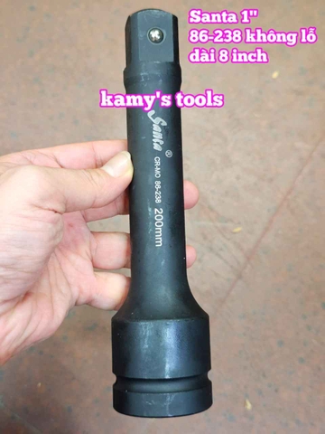 Cần nối khúc nối tuýp 1 inch Santa thép đen 8 inch 205mm cần tuýp nối 86-238 KHÔNG LỖ và CÓ LỖ