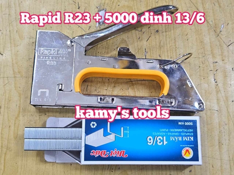 Combo dụng cụ súng bắn đinh ghim Rapid R23 dài 175mm Và 5000 Đinh Ghim 13-6
