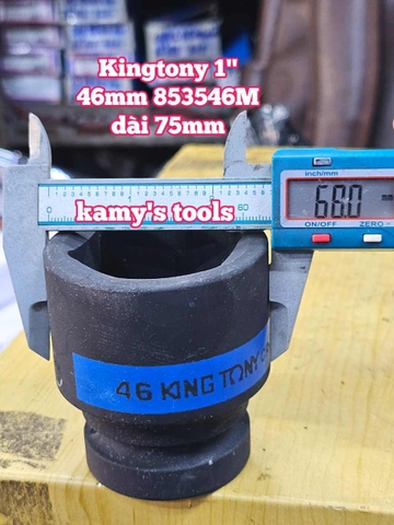 Đầu tuýp đen 1 inch 6 cạnh Kingtony 46mm 853546M