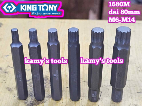 Mũi vít đóng đầu bông Kingtony M6 M8 M9 M10 dài 80mm 168006M 168008M 168009M 168010M 168012M 168014M