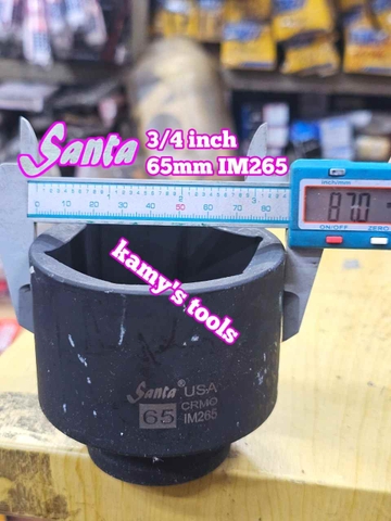 Đầu tuýp 3/4 inch thép đen 6 cạnh Cr-mo Santa 60mm 65mm 70mm IM260 IM265 IM270