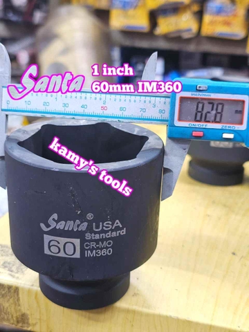Đầu tuýp đầu khẩu 1 inch Santa thép Cr-mo 60mm 65mm 70mm 75mm 80mm IM360 IM365 IM370 IM375 IM380
