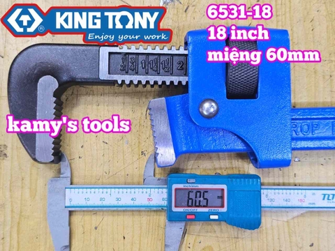 Mỏ lết răng Kingtony 18 inch 450mm 6531-18 mở miệng 60mm