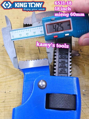 Mỏ lết răng Kingtony 18 inch 450mm 6531-18 mở miệng 60mm