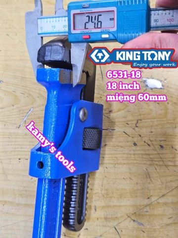 Mỏ lết răng Kingtony 18 inch 450mm 6531-18 mở miệng 60mm
