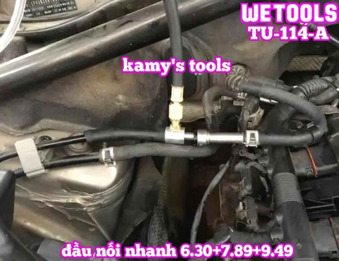 Bộ đồng hồ đo áp suất hệ thống phun nhiên liệu động cơ bơm xăng TU-114-A với đầu nối nhanh 6.30+7.89+9.49 Wetools