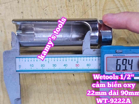 Dụng cụ tháo gỡ ổ cắm cảm biến oxy xe hơi 22mm dài 90mm Wetools WT-9222A