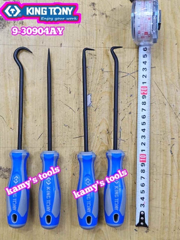 Bộ dụng cụ vít tháo móc phốt ron Kingtony 9-30904AY dài 10 inch 4 chi tiết