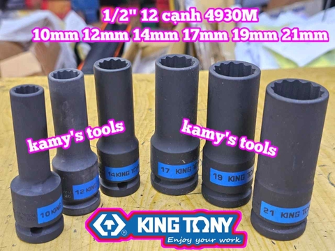 Tuýp 1/2 inch 12 cạnh Kingtony 10mm 12mm 14mm 17mm 19mm 21mm 493010M 493012M 493014M 493017M 493019M 493021M