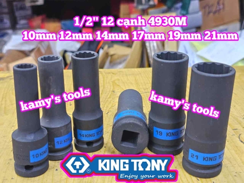Tuýp 1/2 inch 12 cạnh Kingtony 10mm 12mm 14mm 17mm 19mm 21mm 493010M 493012M 493014M 493017M 493019M 493021M