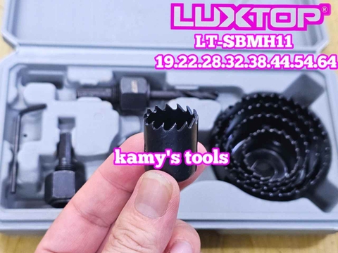 Bộ mũi khoét lỗ gỗ thạch cao 11 chi tiết LT-SBMH11 Luxtop 19mm 22mm 28mm 32mm 38mm 44mm 54mm 64mm