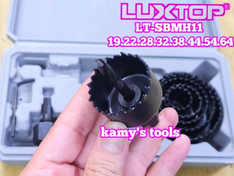 Bộ mũi khoét lỗ gỗ thạch cao 11 chi tiết LT-SBMH11 Luxtop 19mm 22mm 28mm 32mm 38mm 44mm 54mm 64mm