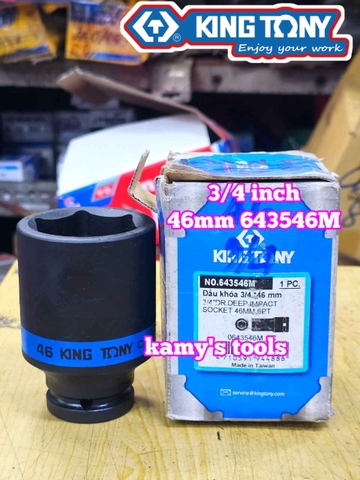 Đầu tuýp đen 6 cạnh Kingtony 3/4 inch 42mm 46mm 50mm 55mm 643542M 643546M 643550M 643555M