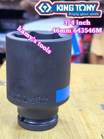 Đầu tuýp đen 6 cạnh Kingtony 3/4 inch 42mm 46mm 50mm 55mm 643542M 643546M 643550M 643555M