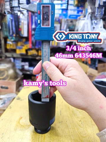 Đầu tuýp đen 6 cạnh Kingtony 3/4 inch 42mm 46mm 50mm 55mm 643542M 643546M 643550M 643555M
