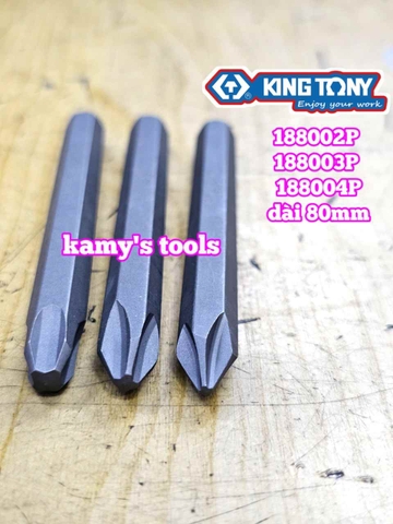 Mũi vít đóng bake PH2 PH3 PH4 Kingtony model 188002P 188003P 188004P dài 80mm