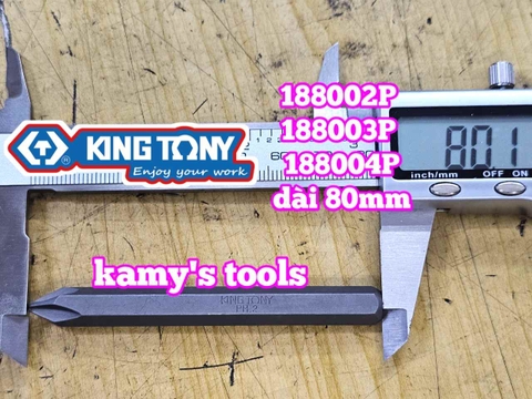 Mũi vít đóng bake PH2 PH3 PH4 Kingtony model 188002P 188003P 188004P dài 80mm