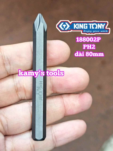Mũi vít đóng bake PH2 PH3 PH4 Kingtony model 188002P 188003P 188004P dài 80mm