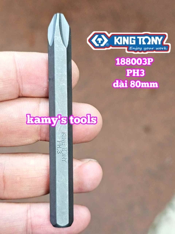Mũi vít đóng bake PH2 PH3 PH4 Kingtony model 188002P 188003P 188004P dài 80mm