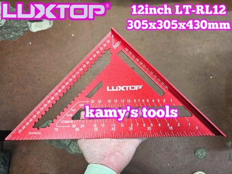 Thước ê ke góc tam giác vuông đa năng nhôm 12 inch Luxtop LT-RL12