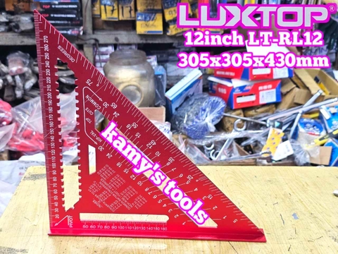 Thước ê ke góc tam giác vuông đa năng nhôm 12 inch Luxtop LT-RL12