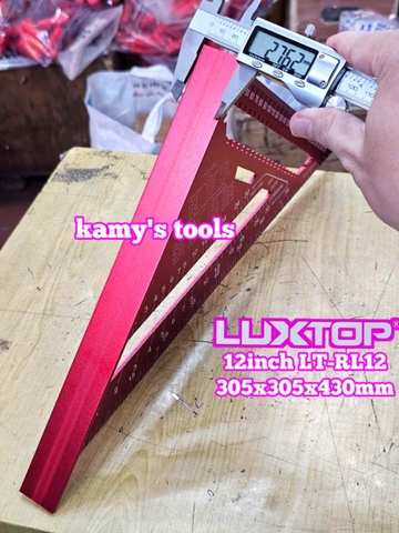 Thước ê ke góc tam giác vuông đa năng nhôm 12 inch Luxtop LT-RL12