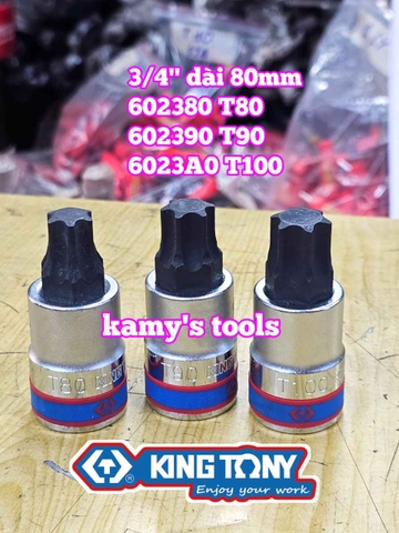 Đầu tuýp lú đầu bông sao hoa thị 3/4 inch Kingtony T80 T90 T100 602380 602390 6023A0