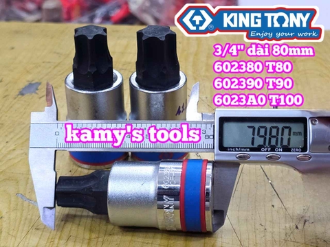 Đầu tuýp lú đầu bông sao hoa thị 3/4 inch Kingtony T80 T90 T100 602380 602390 6023A0